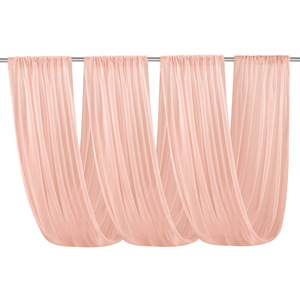Hochzeitsdekoration Luxuriöse Moderne Kirchen-Festzelt-Deckendrapierungen Rosa Weiße Transparente Chiffon Hochzeitsbühnen-Party-Vorhänge - Product Image 6