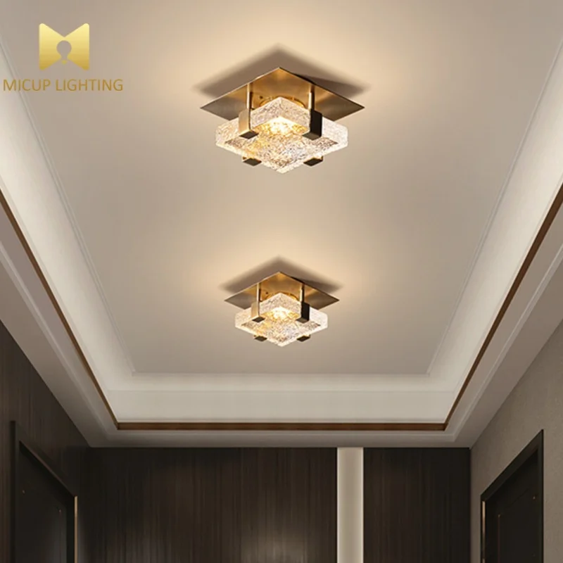Postmodern Creative Hotel Villa Stainless Steel Corridor Aisle Ceiling Lamp Small Household Living Room Bedroom Ceiling Lamp