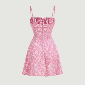 Femmes élégante <span class=keywords><strong>robe</strong></span> moulante florale pour l'été nouveau décontracté bal cerise impression ligne <span class=keywords><strong>courte</strong></span> Cami personnalisé Sexy trous marque Chic - Product Image 3