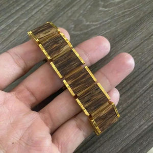 Bracelet artisanal en bois d'agar, perles de bois d'oud naturel, bracelet extensible élastique, bijoux de prière bouddhiste unisexe, cadeau - Product Image 1