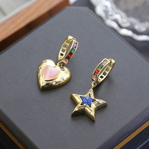 Pendientes de Botón Geométricos de Lujo Europeo Americano con Circonita, Plata Tibetana, Regalo Nuevo y Elegante, Venta al por Mayor - Product Image 4