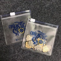 Sacs en plastique transparent givré avec fermeture éclair, mini pochettes souples mates avec logo personnalisé pour emballages de bijoux et boucles d'oreilles
