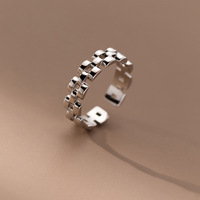 Bague ajustable style Ins en argent sterling S925 plaqué or 14K, motif bracelet de montre ajouré, bijoux fins