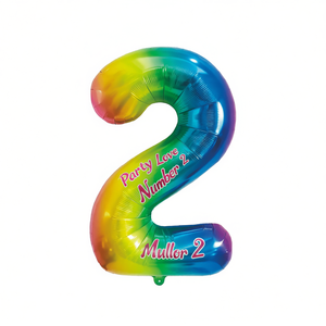 ลูกโป่งปาร์ตี้รัก หมายเลข 2 หลากสี 1 เมตร ฟอยล์ปาร์ตี้วันเกิดเด็กสองด้าน - Product Image 3