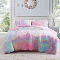 Ensemble de literie couette trois pièces nordique tie-dye housse de couette en tissu peluche doux linge de lit confortable élégant