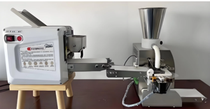 High Quality Motorized Food Grade Stainless Steel Steam Bun Maker Empanada Press <b>Dumpling</b> Momo Samoussa <b>Machine</b> 20 PCS/Min - Product Image 3