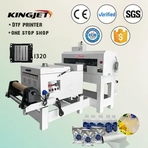 Kingjet impressora dtf impressora de pet, tudo em um dtf impressora 60cm 4 cabeças