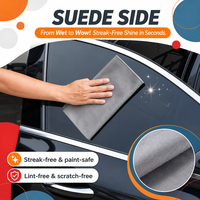 Serviette en microfibre suédée double face 30x40cm 400GSM, tissu polaire suédé, sans rayures, absorbante, pour l'entretien automobile, Mikrofiberklut