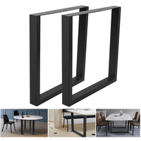 Pieds de table à manger en fonte noire de style moderne robuste pour salon, bureau à domicile, mobilier industriel