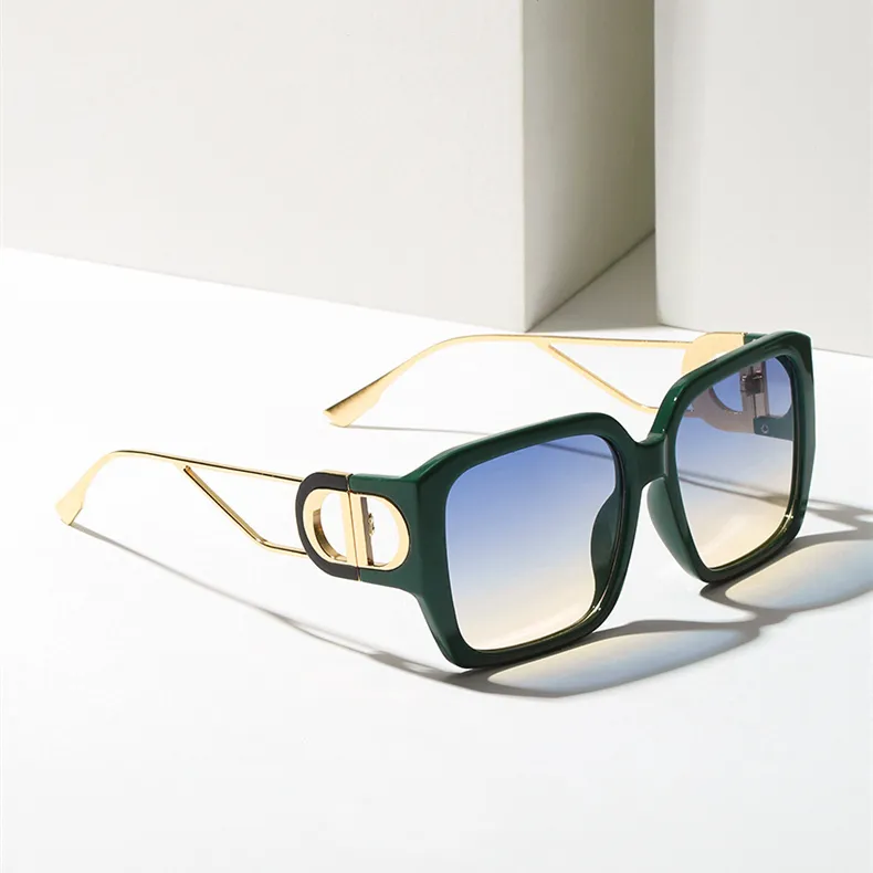 Lunettes de soleil mode blanc noir carré or D design luxe designer original femmes lunettes de soleil 2023 lunettes de soleil surdimensionnées