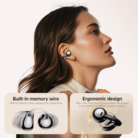 Écouteurs sans fil XG42 OWS à clip d'oreille en U, avec traduction IA en 150 langues en option, conception ouverte, fil à mémoire de forme, Bluetooth