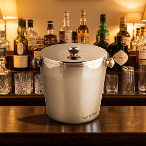 Premium Single Wall Stainless Steel Ice <b>Bucket</b> <b>with</b> Stylish Classic Design <b>Lid</b> for Parties - Product Image 1