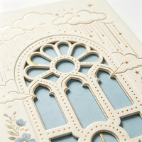Carnet A5 personnalisé à couverture rigide, motif floral doré, avec fenêtre gothique évidée, cadeau de luxe