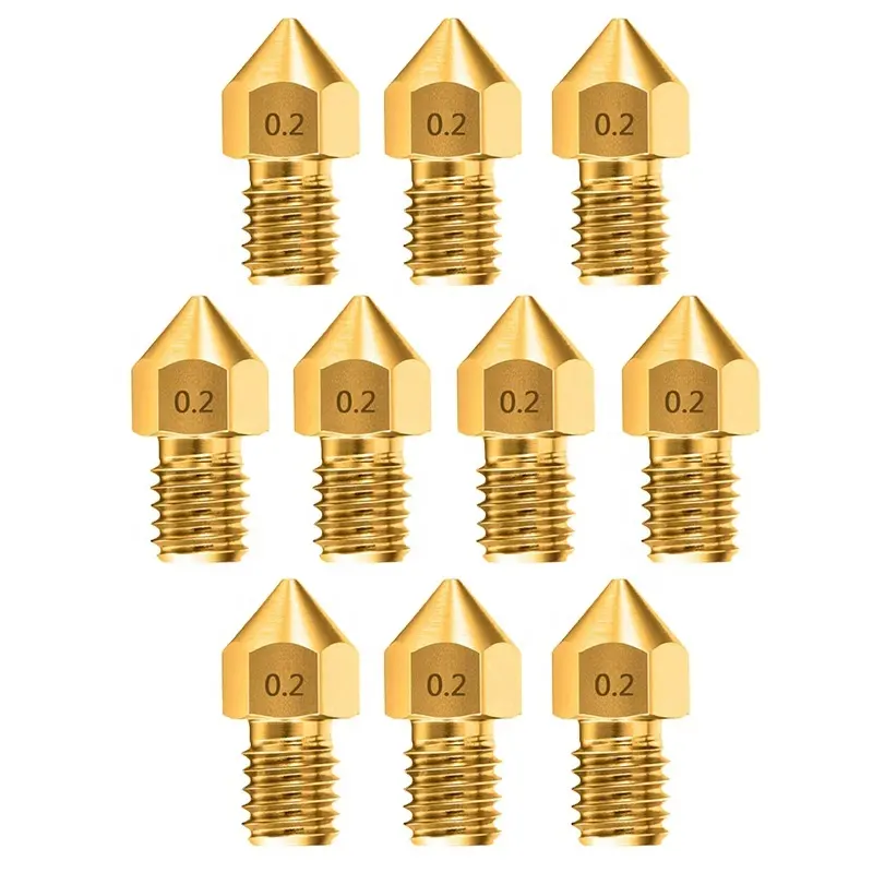 3D Printer Extruder Nozzles 0.2MM for MK8 Ender 3 3D Printer Brass Nozzles Extruder for Creality CR-10