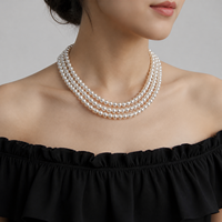 Collier de perles d'eau douce naturelles 7-8mm, forme bouton, forme pain, blanc naturel, pour la création de bijoux