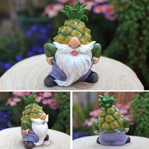 Stile creativo cartone animato <span class=keywords><strong>ananas</strong></span> nano figurina in miniatura decorazione da giardino in resina artigianale giardino all'aperto e cortile regalo - Product Image 3