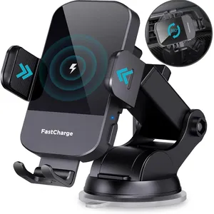 Best Selling 15W Fast Charging Wireless Charger Air Vent Manual Car Mount Mobile Phone Holder