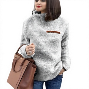 Sweat à capuche en polaire sherpa pour femme, pull chaud en peluche, sweat-shirt d'hiver doux et moelleux pour femme - Product Image 1
