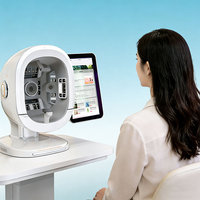 Mesin Analisis Kulit Wajah Desktop, Pemindai Pencitraan Wajah dengan Layar Sentuh dan Kamera untuk Pengujian Salon Profesional