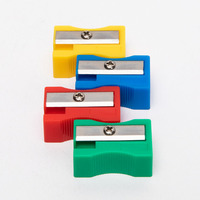 Taille-crayon simple à un trou de 8 mm, haute qualité, multicolore, couleur unie, en acier, pour l'école et les études.