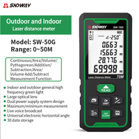 Sndway Sw-50g télémètre laser télémètre portable rechargeable niveau vert avec affichage rétro-éclairage Lcd télémètre laser