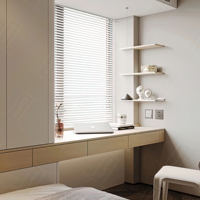 Étagère à livres en bois moderne, écologique et durable, avec bureau d'étude monobloc et support mural pour le rangement à domicile ou au bureau