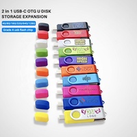Clé USB 2.0 Type C pivotante 8 Go 16 Go 32 Go 64 Go, clé USB-C OTG, clé USB pour smartphones, tablettes, ordinateurs