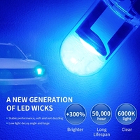 Nouvelles ampoules LED W5W T10 pour voiture, COB, verre, pièces intérieures, blanc, bleu glacé, jaune, éclairage de plaque d'immatriculation, plafonnier, lumière de lecture, DC 12V