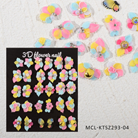 30PCS/kit Kawaii Handmade Nail Art Resin Charms 3D Design Nail Acrylic Flowers Acrylic flower