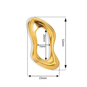 Nouveaux bijoux de mode 18k plaqué géométrique forme ovale irrégulière boucles d'oreilles en acier inoxydable femmes pas de décoloration étanche boucles d'oreilles - Product Image 5
