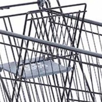 Chariot de courses en maille de style européen 100L, cadre métallique, poignée réglable, roues en PU de 5 pouces - Léger et écologique pour un transport pratique