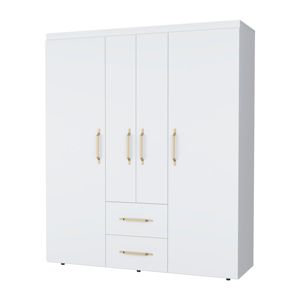 DB White Armario plegable de 2 puertas Armario de madera todo en uno para dormitorio o comedor Muebles para el hogar de estilo europeo - Product Image 1