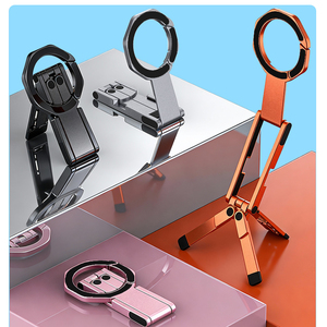 מעמד טלפון מגנטי TKT TikTok Hot Sales כתום מסגסוגת אבץ N52, מתקפל ונייד עם זרוע ארוכה מתכווננת - Product Image 3