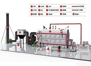 Chaudière à vapeur horizontale à grille à chaînes série DZL1 de 1 tonne, contrôle automatique PLC pour mini-usine de tofu, petit atelier d'alimentation animale - Product Image 4