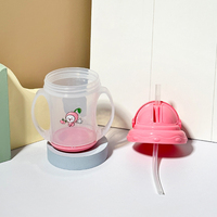 Gobelet d'apprentissage pour bébé avec paille anti-fuite, antidérapant, avec couvercle et poignée, fabriqué en Chine, OEM