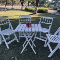 Balcon Jardin Salon Parc Utilisation Vente en Gros Portable En Plastique Moderne Camping En Plein Air Pique-Nique Tables et Chaises Ensembles
