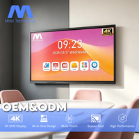 MIDA Vente Flash Écran Tactile Interactif Tout-en-un, Affichage Plat, Vente en Gros, Résolution 4K, Tableaux Blancs Intelligents à 20 Points Tactiles