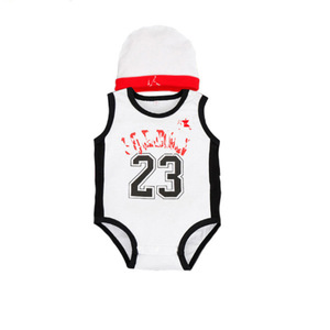 Tuta Estiva 2026 per Neonati, Stile Sportivo Basket, Senza Maniche, in <span class=keywords><strong>Cotone</strong></span>, con Cappello - Product Image 6