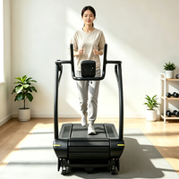 Caminadora Curva Comercial Sin Motor, Sin Electricidad, Máquina de Correr Curva para Gimnasio, Equipo de Fitness Cardiovascular con Pantalla LED
