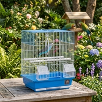 Cage à oiseaux respirante avec mangeoires externes, empêche la dispersion des aliments, habitat idéal pour les petits perroquets et les oiseaux chanteurs