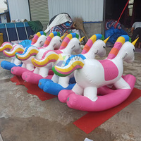 Caballo Inflable de PVC con Forma de Unicornio, Personalizado, Divertido para Niños, con Bomba Eléctrica para Uso en Exteriores