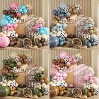YACHEN Kit de guirlande d'arche de ballons de 124 pièces, bleu poussiéreux, thème cow-boy, pour baby shower cow-boy, fête d'anniversaire à thème western, décoration
