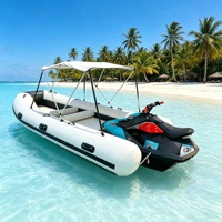 Bateau pneumatique extensible RIB pour le surf et le ski nautique, construction en PVC durable, design pliable, léger et stable
