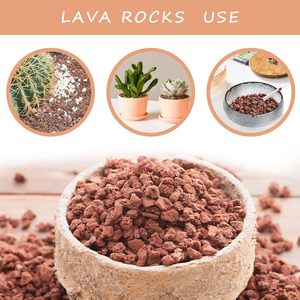 Blocs de roche de lave rouge pour plantes d'extérieur, volcaniques naturels, horticoles, taille 1/4 pouce - Product Image 5