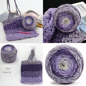 <span class=keywords><strong>Filo</strong></span> di Cotone Cavo Tondo Sfumato Effetto Galassia Scintillante da 1,5 mm, Tinto a Segmenti, per Uncinetto e Borse, Colore Argento, per Decorazioni a Torta - Product Image 3