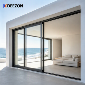 Portes coulissantes en aluminium à rupture de pont thermique à double vitrage, surdimensionnées, à deux panneaux, pour l'extérieur, conformes à la norme DEEZON AS2047 - Product Image 1