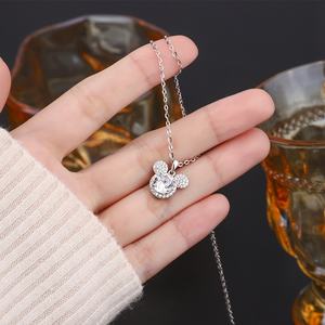 Collier pendentif en moissanite pour <span class=keywords><strong>femme</strong></span>, tendance, luxueux, élégant, design unique, chaîne en bambou, bijoux - Product Image 4