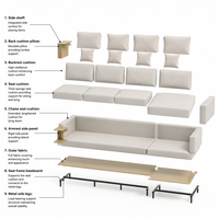 Canapé d'angle de bureau haut de gamme, canapé modulaire sectionnel OEM pour les marchés européens et du Moyen-Orient, solution de projet commerciale rembourrée