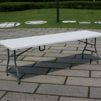 Vente en gros pour 8 à 10 personnes Table pliante rectangulaire en plastique blanc de 8 pieds pour événements