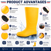 Chaussures de sécurité à embout d'acier pour hommes, type bottes de pluie, en promotion